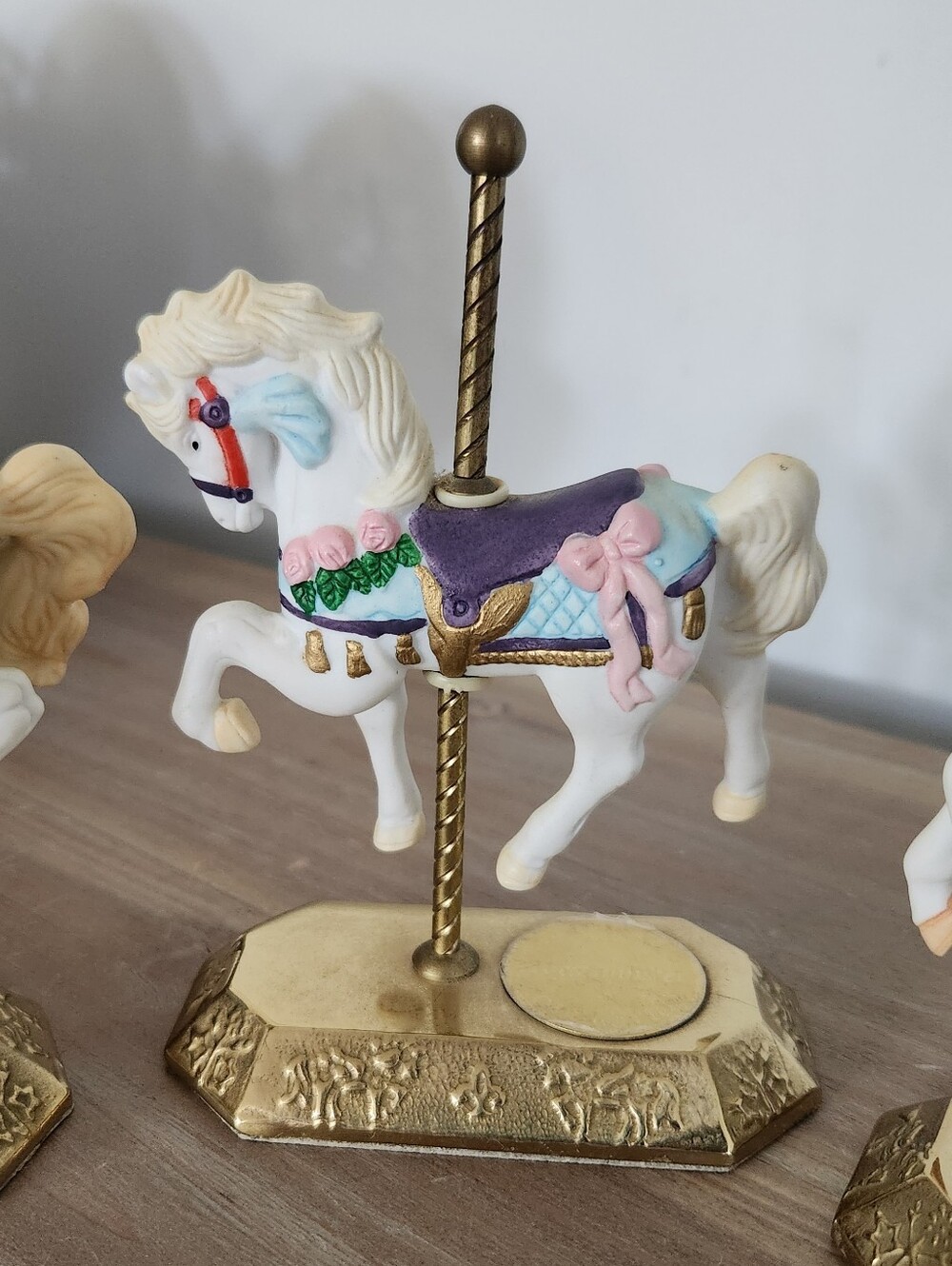 Vintage Westminster Carousel Horse Figurine Lot, 3 Decorative Collectible Horses - Picture 3 of 16